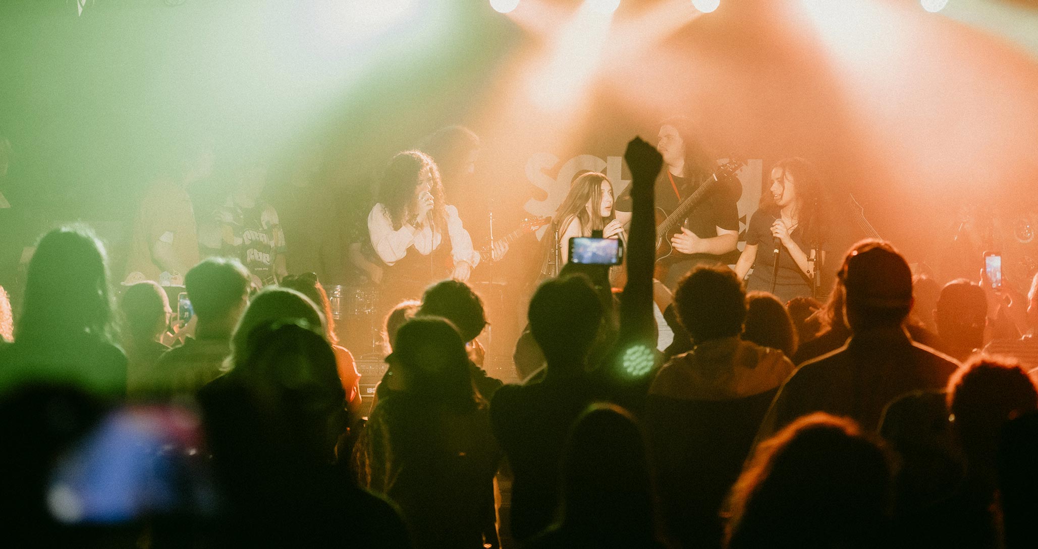 A picture in the crowd at a rock show